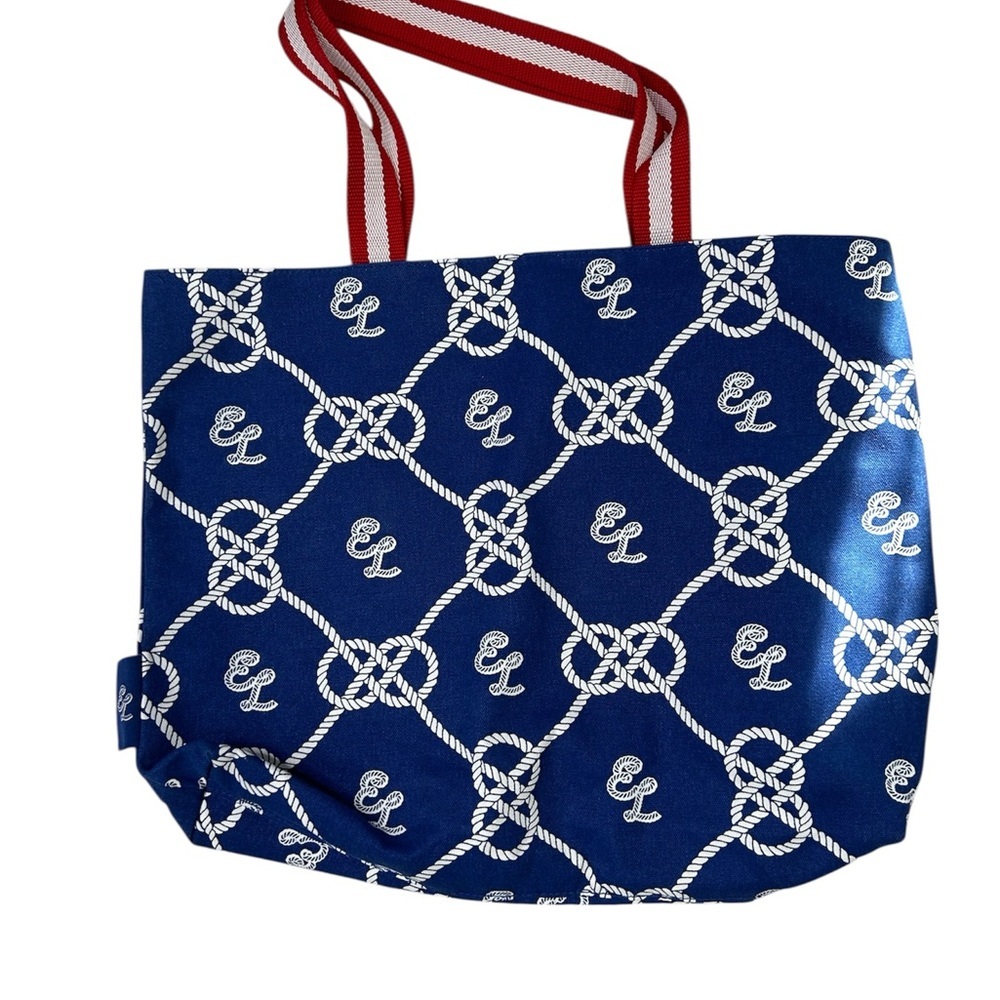 Estee Lauder Nautical Canva Bag With Rope Design Summer Coastal Cruise Vacation